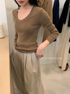 福利宠粉价！6绵羊毛）韩国东大门U领口显瘦针织衫上衣打底衫女