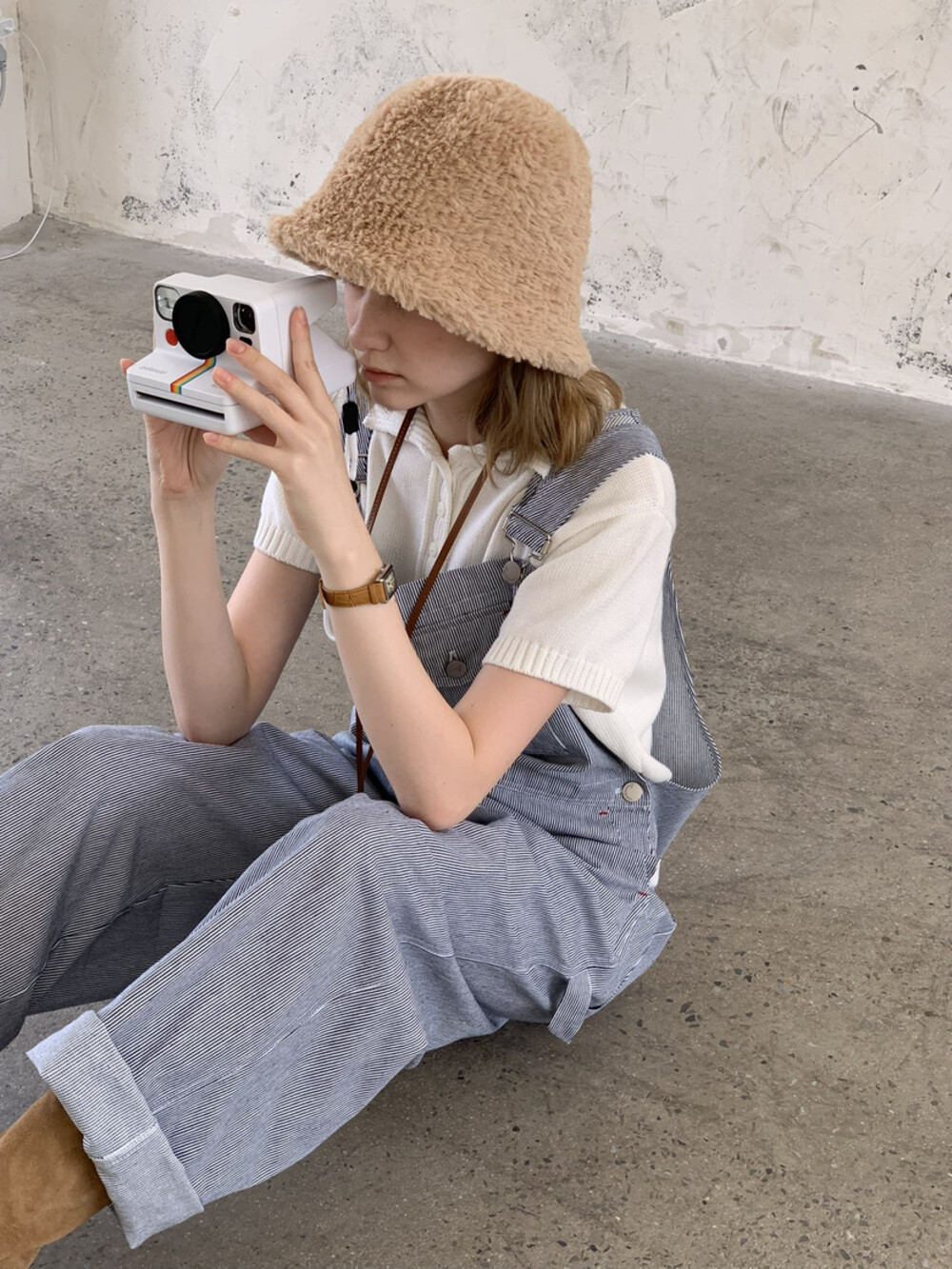 现货！NANO家韩国东大门 减龄百搭休闲条纹背带裤 显瘦连体裤长裤