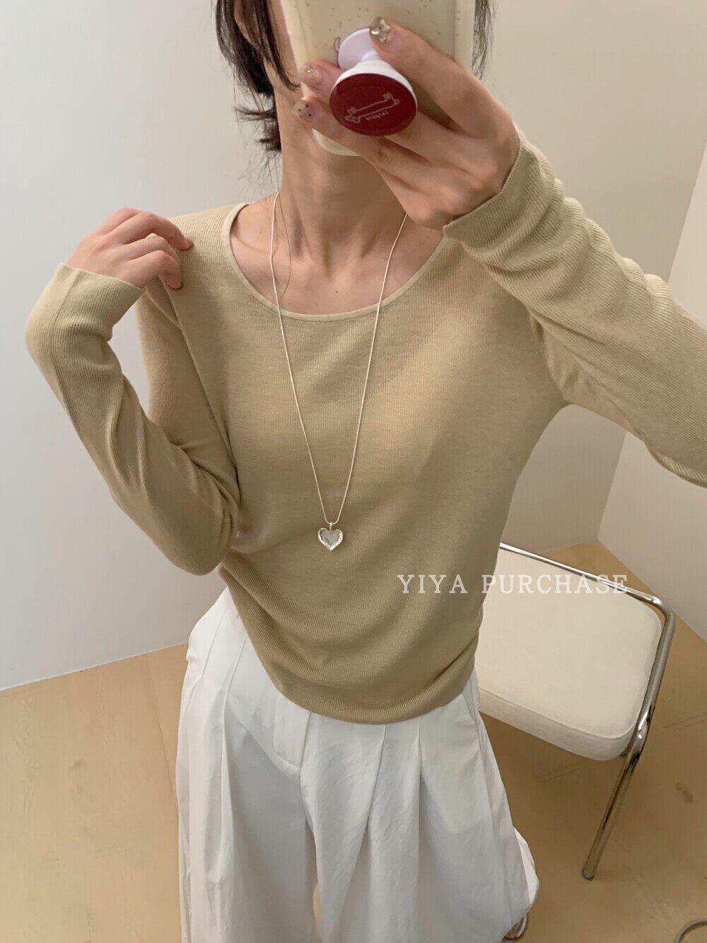 现货 东大门100羊毛）软糯亲肤超细美丽诺羊毛针织衫打底衫F13