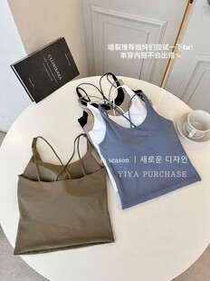 现货 简约百搭固定罩杯内搭吊带美背内衣F269 SEA韩国东大门