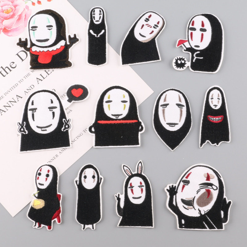 卡通动漫刺绣贴徽章章仔辅料补丁贴布标布贴无脸男无脸鬼宫崎骏