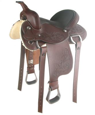 TENG手工雕花西式马鞍 西部牛仔鞍15.5”树脂鞍骨