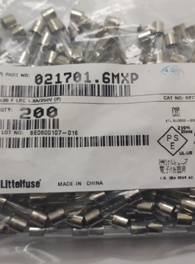 美国力特 5*20 玻璃保险丝管 LF.F1.6AL250VP 快熔断 021701.6MXP