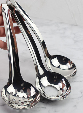 打酒汤勺漏勺火锅店家用 304不锈钢短柄带钩餐厅调料壁挂商用