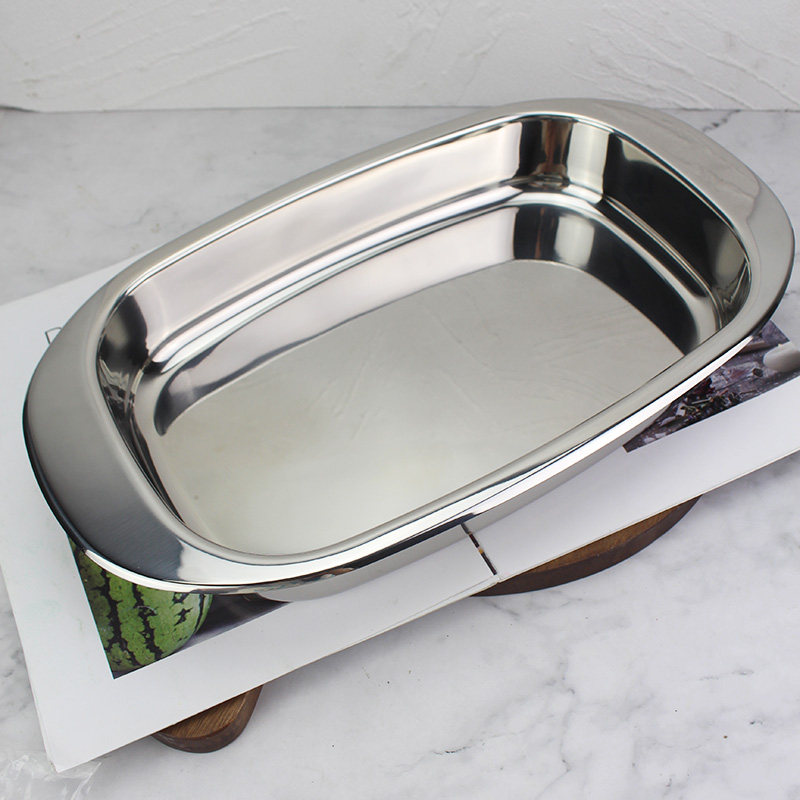 出德鼎奢鱼盘 18/10不锈钢方盘凉菜盘烤盘加厚饺子龙虾深盘水果盘,餐饮具,盘,淘宝优惠券,粉丝福利购,淘宝优惠卷