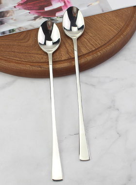 出口单超值长柄搅拌勺 18/10不锈钢高于304咖啡勺冰勺甜品勺加长