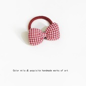 苏格兰格纹蝴蝶结发圈 小众韩系可爱少女扎头发绳高马尾头绳发饰