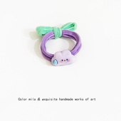 云朵撞色毛巾圈无接缝儿童不伤发头绳小女孩橡皮筋基础款 发绳头饰