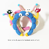 洗脸发箍女大眼仔扭扭棒可爱搞怪头箍高颅顶压发洗脸拍照发卡头饰