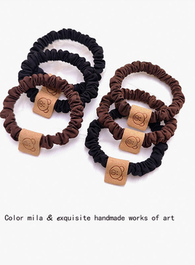 6条装 高弹力橡皮筋女扎头绳耐用基础款简约小熊皮套发绳新款发圈