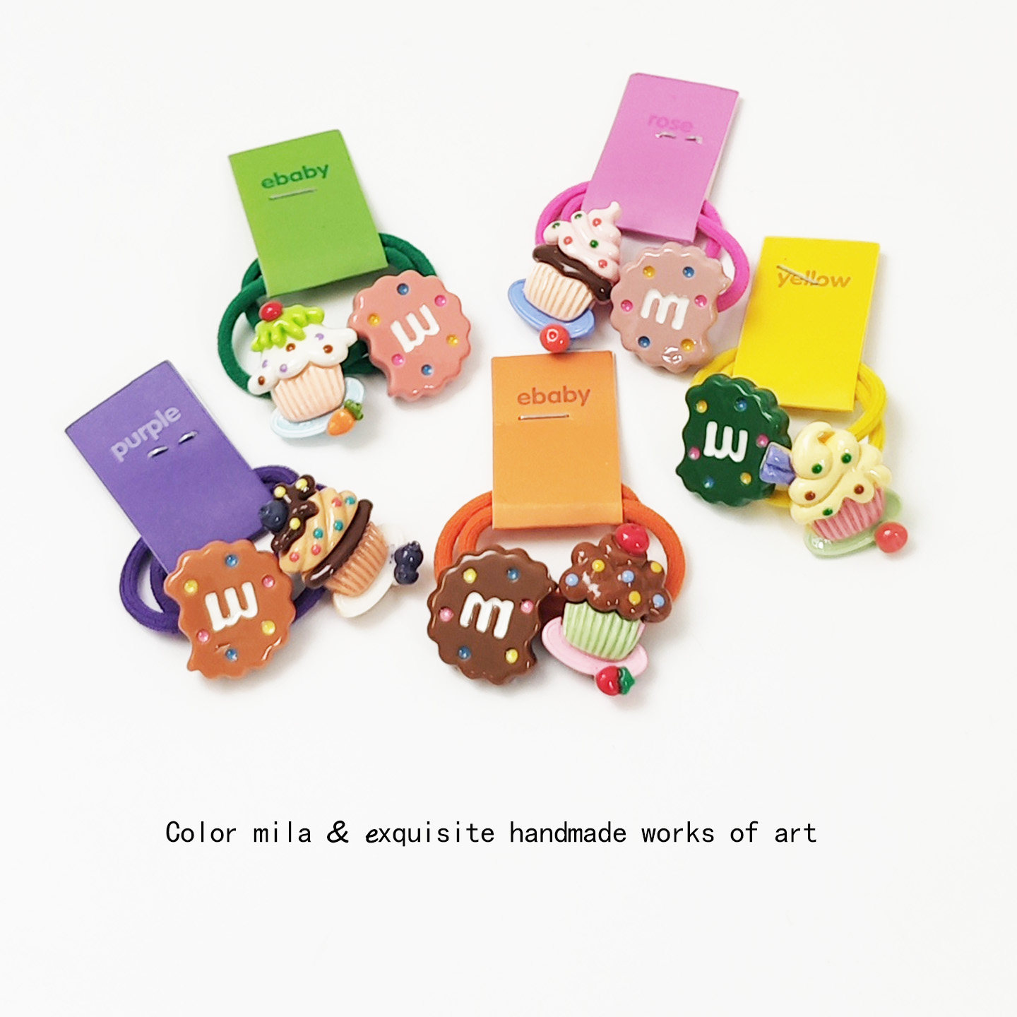 儿童扎头发橡皮筋小女孩彩色字母饼干发圈头绳女童小啾啾发绳头饰