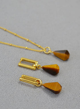 天然石圆珠链法式小众设计项链