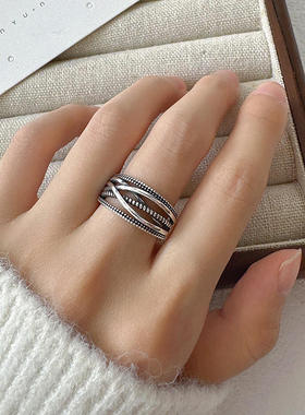 欧美潮流复古多层交叉缠绕编织食