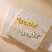 Breathe瑜伽冥想呼吸吊坠不锈钢真空电镀18K金配饰挂件可做手链