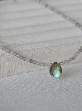 混合宝石镶嵌欧美小众复古项链