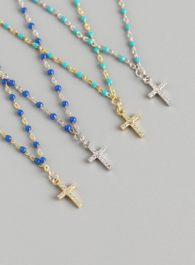 十字架设计感项链叠戴