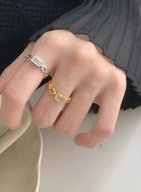 新款韩版简约个性风镂空链条长方