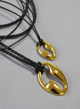 镂空项链高级感黑色小众轻奢