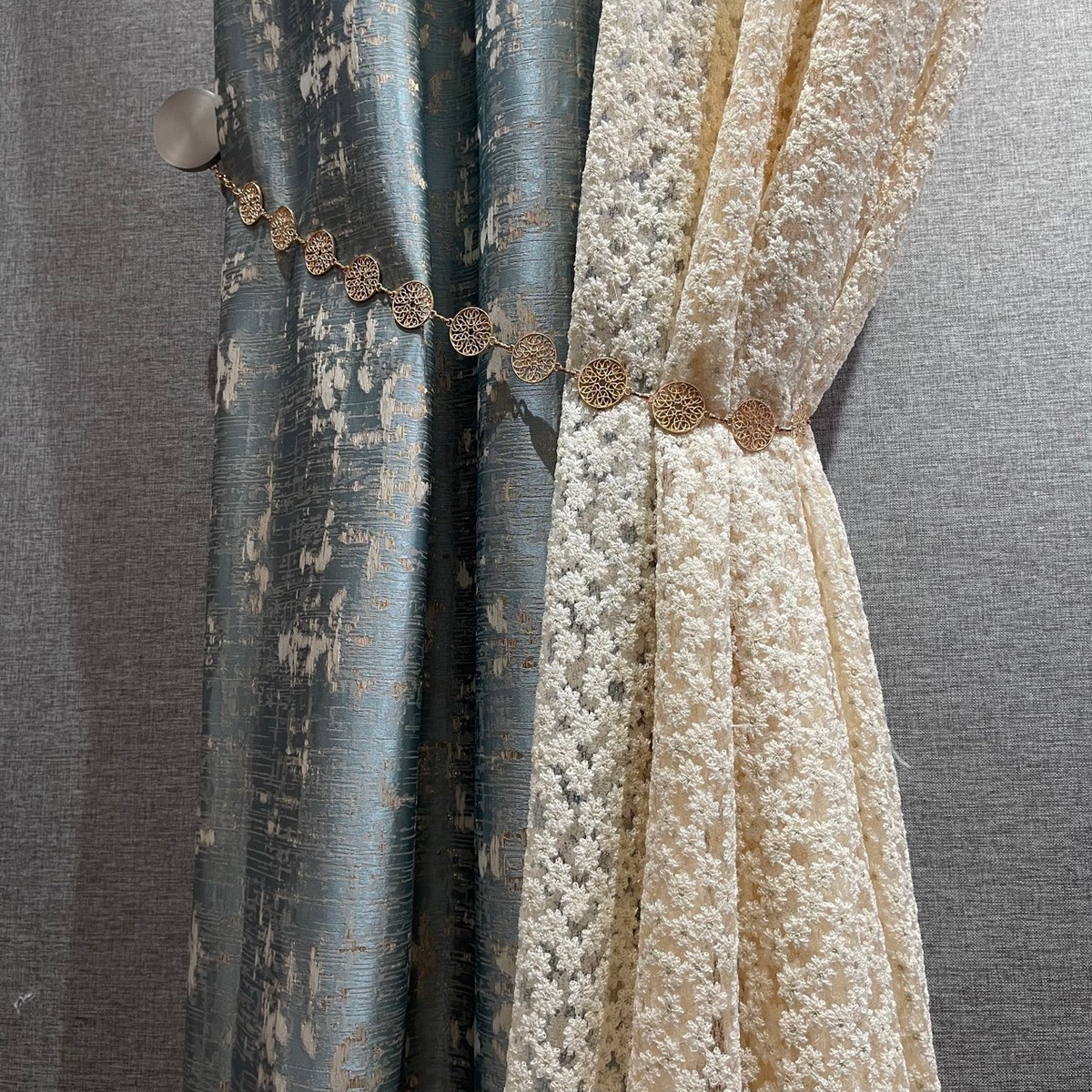 2021轻奢垂直帘贝壳纹蕾丝温馨高精密公主窗帘地中海提花