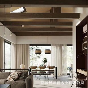 老榆木假梁假原木装饰梁榆木空心梁吊顶复古木梁板材实木天花墙板