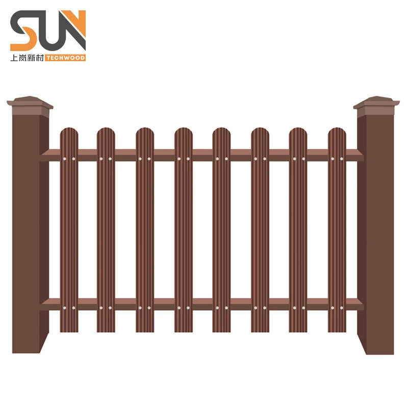 河道塑木栏杆花园庭院护栏户外栈道护栏景区栈道仿木围栏木塑地板