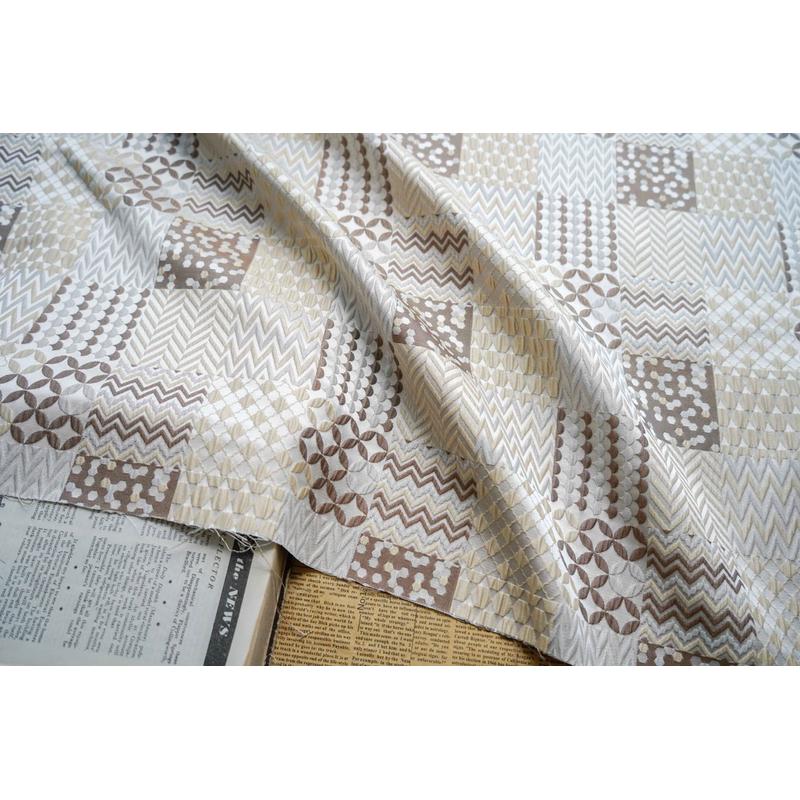 经典提花面料撞色方格高级感复古浮雕春秋上衣箱包色织花束装饰布