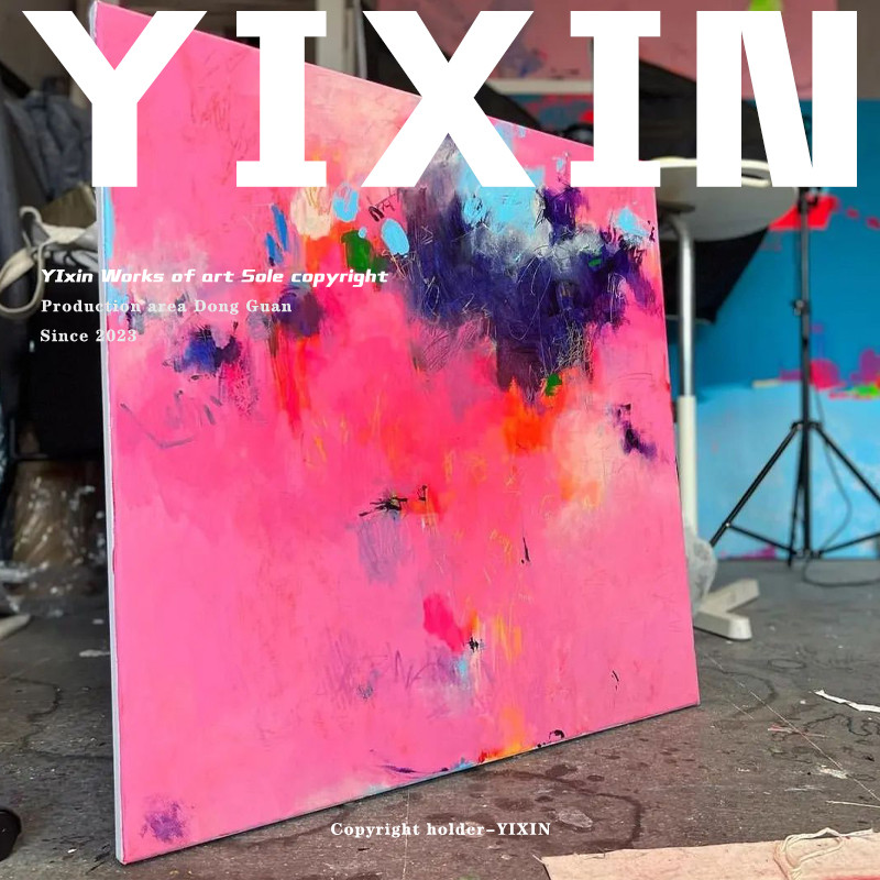 YIXIN 后现代彩色手绘油画抽象挂画大幅客厅沙发背景画玄关装饰画