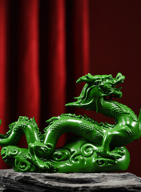 木雕摆件龙实木头十二生肖雕刻家居装饰客厅书架办公司工艺贺礼品