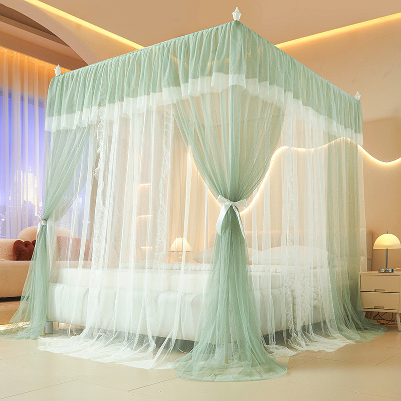 蚊帐批发双人纱1米8双层家用1.5大床2024新款宫廷落地公主纹帐