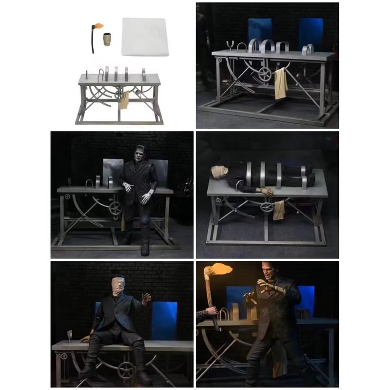 热销neca 环球怪物 弗兰肯斯坦 科学场景实验床怪人配件道具7寸人