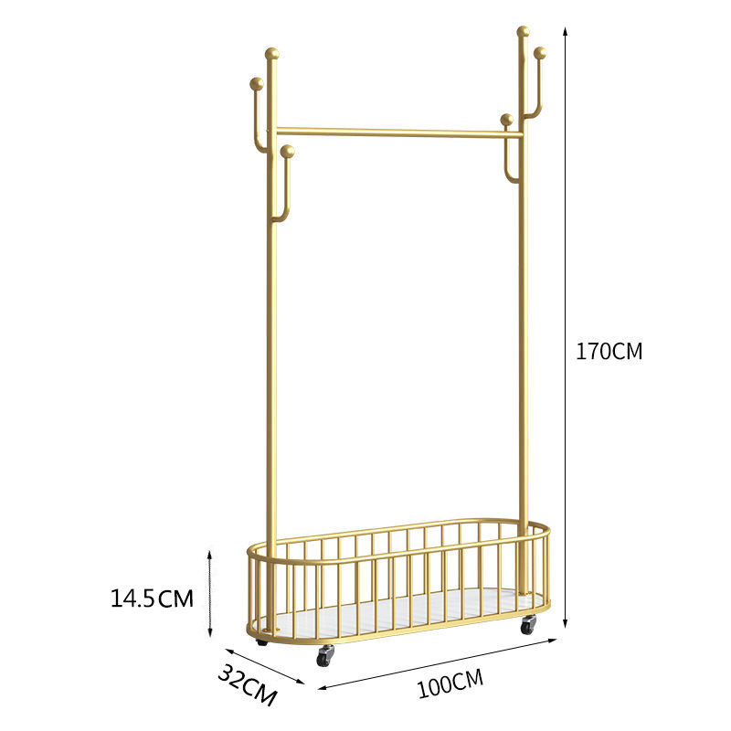衣帽架落地折叠室内晒衣架阳台卧室挂衣架子家用简易单杆式晾衣架