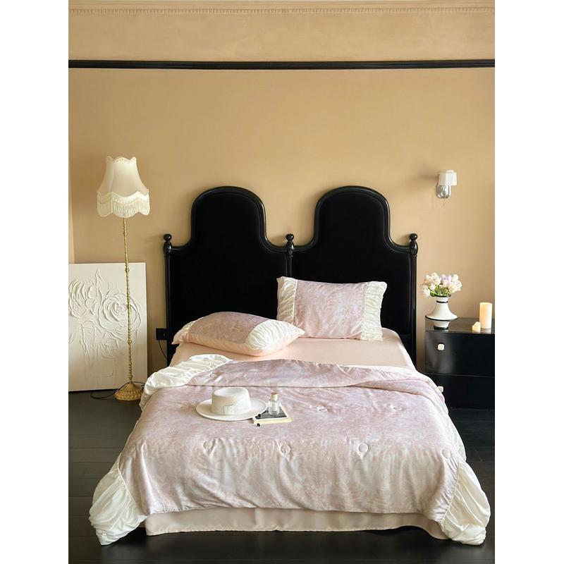 法式少女心60花边兰精天丝夏被四件套褶皱支凉感夏凉被空调被薄被