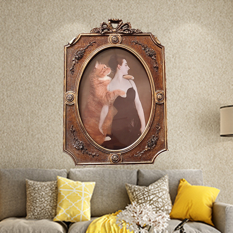 欧式复古树脂相框装饰画框卧室客厅餐厅玄关挂画美式摆台卧室相框