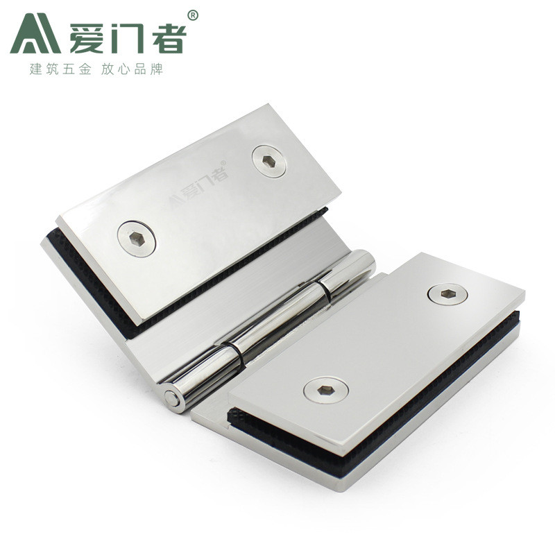 爱无框者玻璃门铰链304不锈钢浴室玻璃合页门平开门180度折页夹