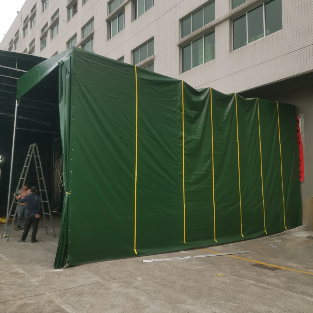 推拉雨棚大型仓库移活动帐篷防雨户外伸缩遮阳棚排档电动停车雨蓬