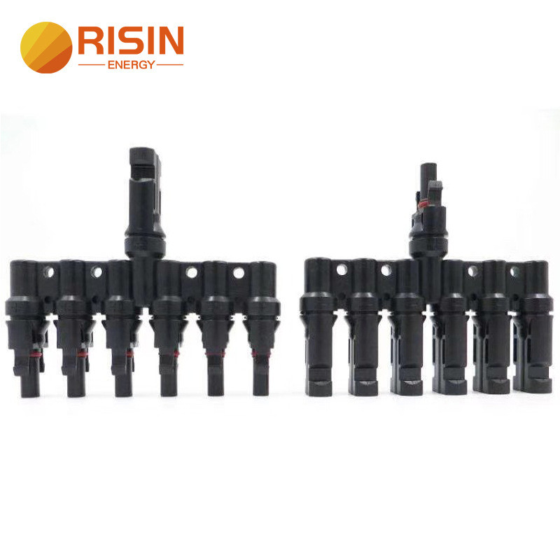 ip67防水50a6输入1输出直流t插头太阳能光伏系统正负极分支