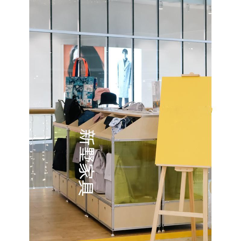现代轻奢卖场展示柜落地中岛柜店铺柜台陈列道具包包饰品摆台柜子