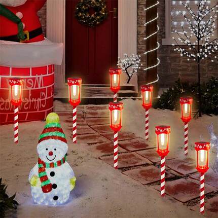 定制氛围圣诞节爆款太阳能庭院灯雪花草坪花园户外led地插灯