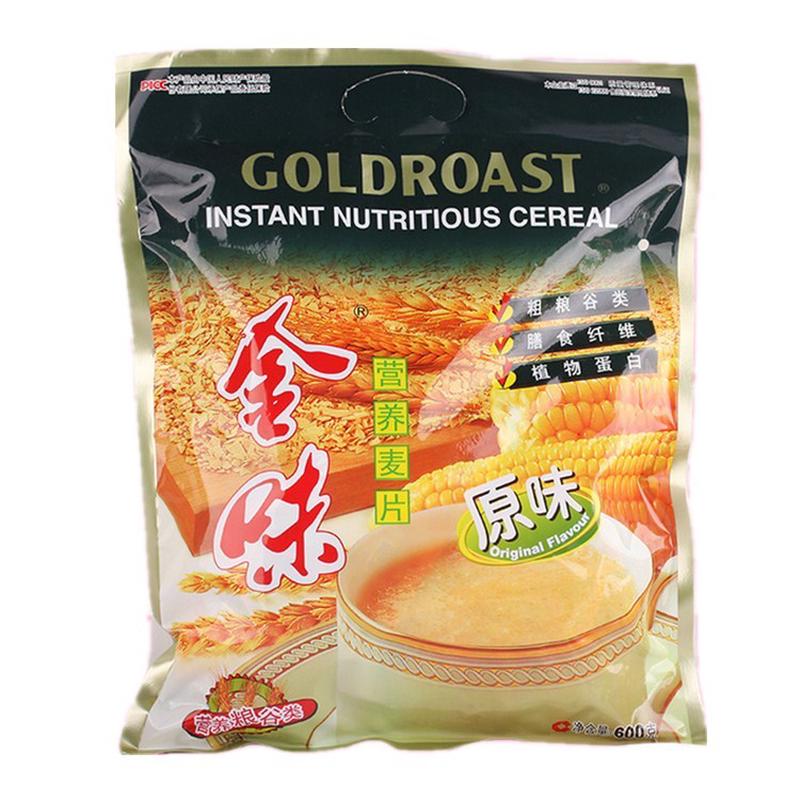 金味原味营养麦片600g 杂粮谷物燕麦 香甜早餐麦片即食冲饮品含糖