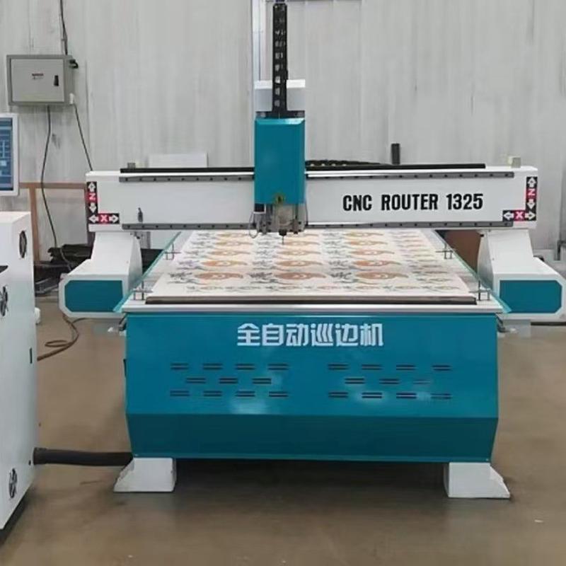 粤精彩1325数控雕刻机木工石材刻字雕花机 巡边广告切割机