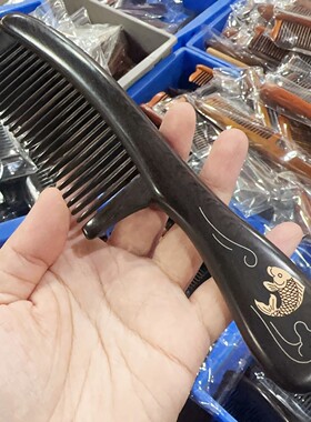 檀木梳子拼接紫光檀花梨木短款礼品梳子镶嵌梳子雕花木质梳直播货