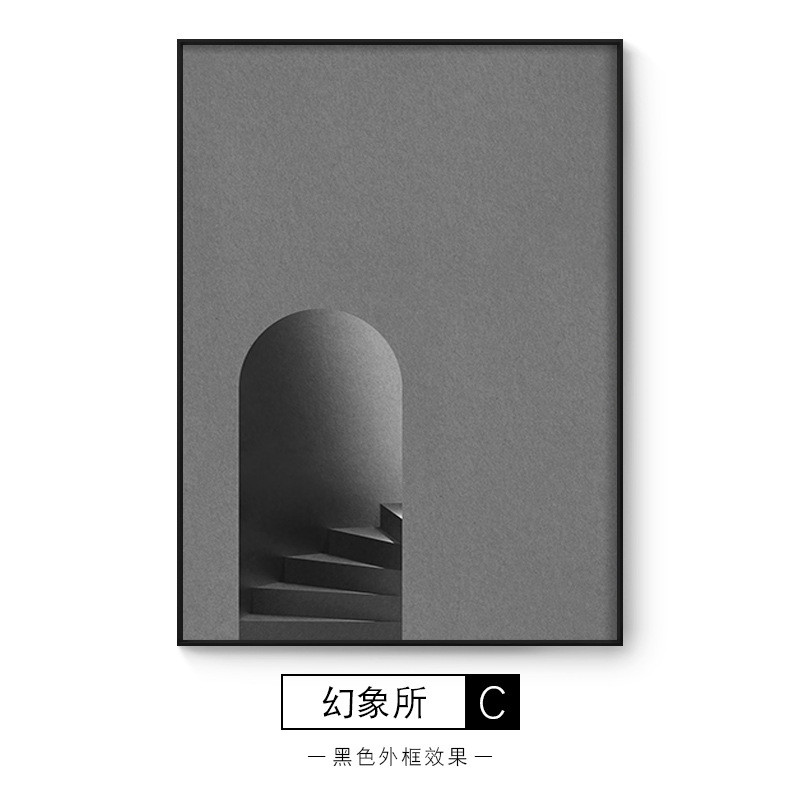 入户壁画建筑楼梯装饰画北欧玄关挂画现代简约过道竖大气落地走廊图片