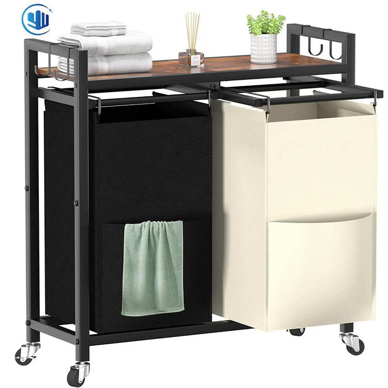 可移动铁艺脏衣篮家用洗衣篮脏衣服收纳筐卫生间浴室可拆卸脏衣篓