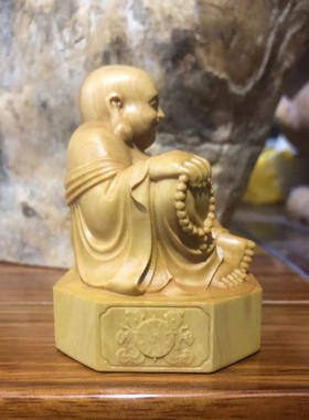 弥勒摆件厂家批发家居黄杨木雕