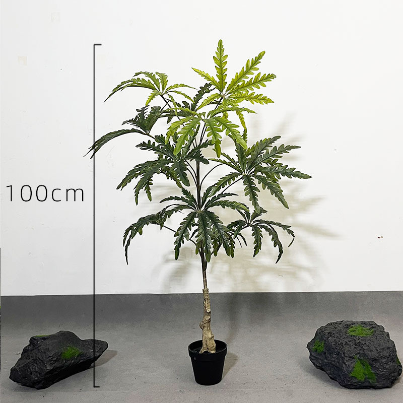 北欧爆款热销仿真绿植假植物盆栽木新款孔雀树服装橱窗美陈绿植