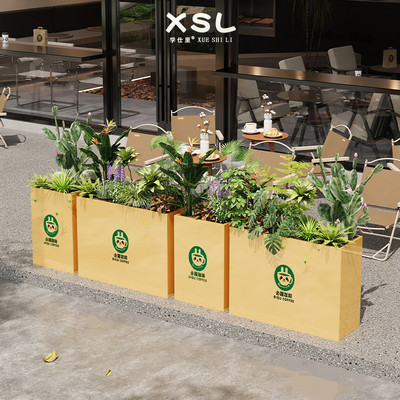 户外不锈钢隔断定制隔断铁艺庭院造景花槽室内外长方形花箱种植箱