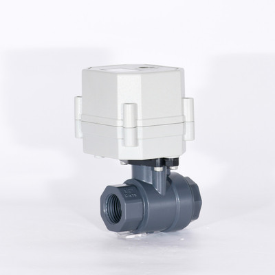 4分UPVC微型电动调节球阀直通耐腐蚀Tonhe模拟量调节球阀DN15