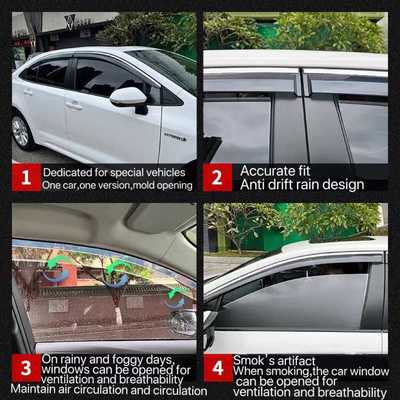 适用吉利ICON晴雨挡车窗雨眉遮阳板配件导流改装防雨WindowVisor