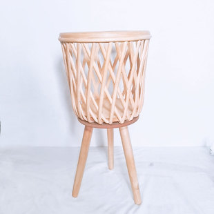 藤编织花架商场高脚篮落地式 大厅酒店绿萝多肉花盆置物架一件起批