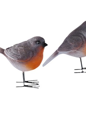 新品树脂鸟雕像家居装饰2件雕像花园树脂摆件